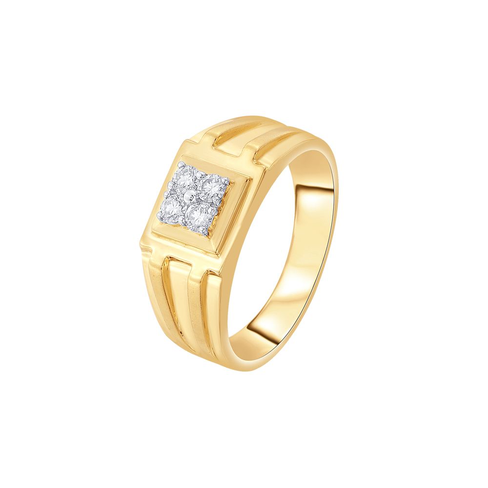 Stately Diamond Finger Ring For Men-Rings-MRG08999
