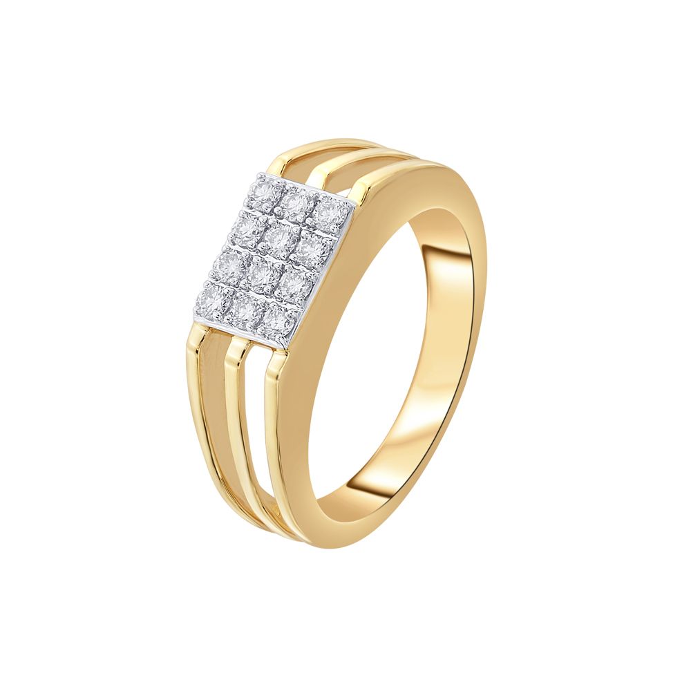 Square Diamond Finger Ring For Men-Rings-MRG11051