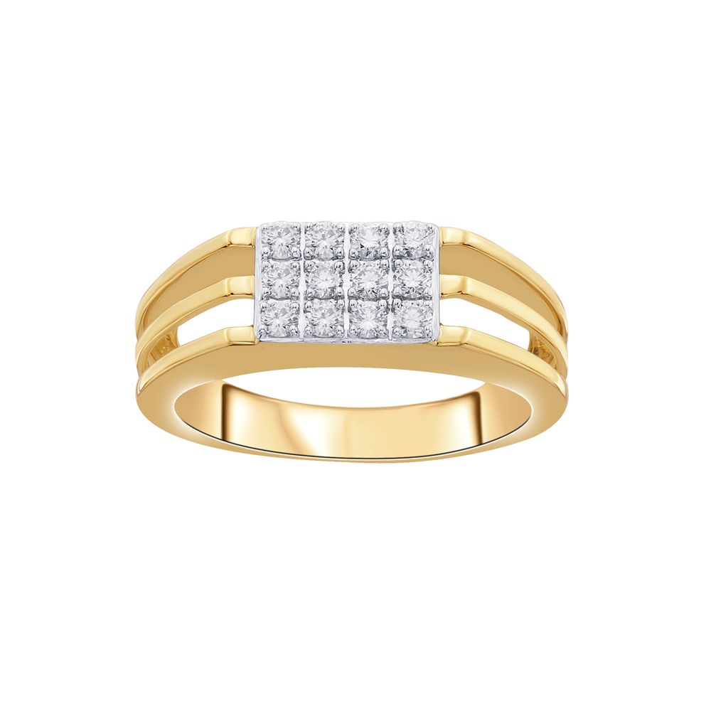 Square Diamond Finger Ring For Men-Rings-MRG11051