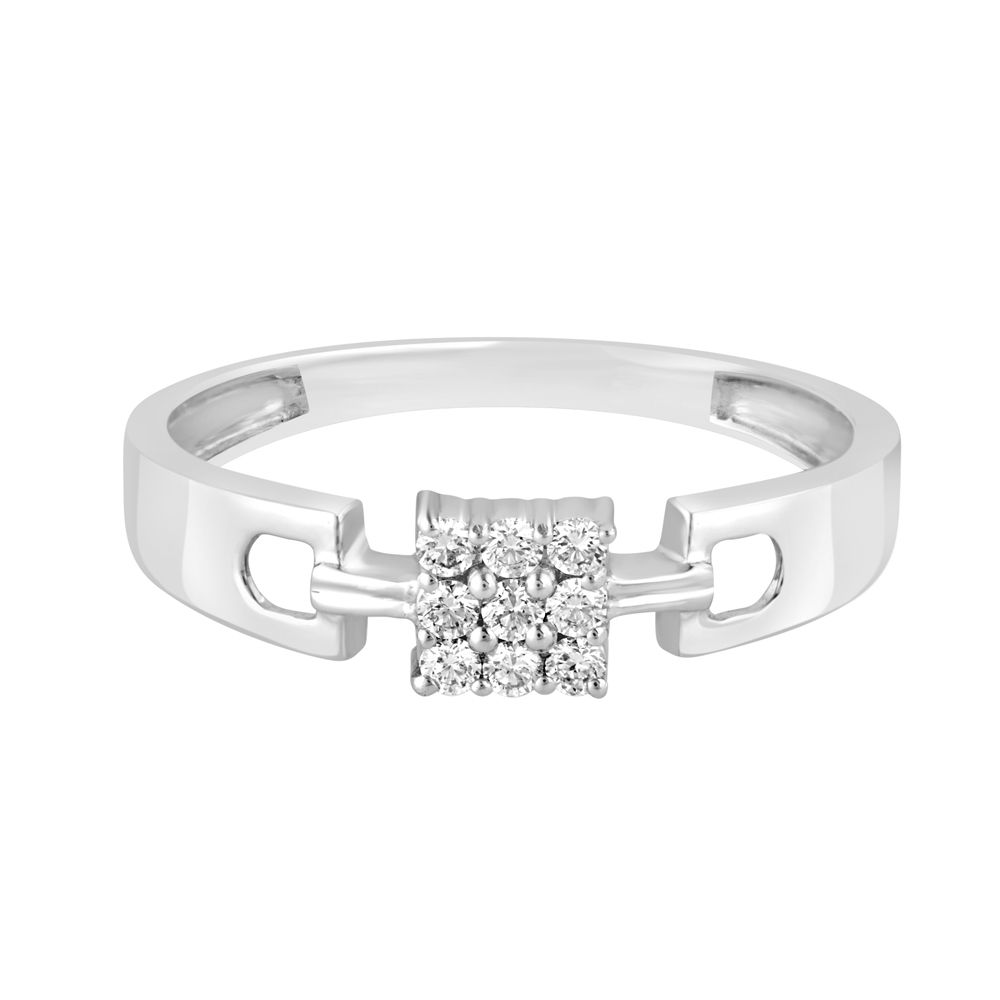Square Diamond Finger Ring For Men-Rings-MRG13043