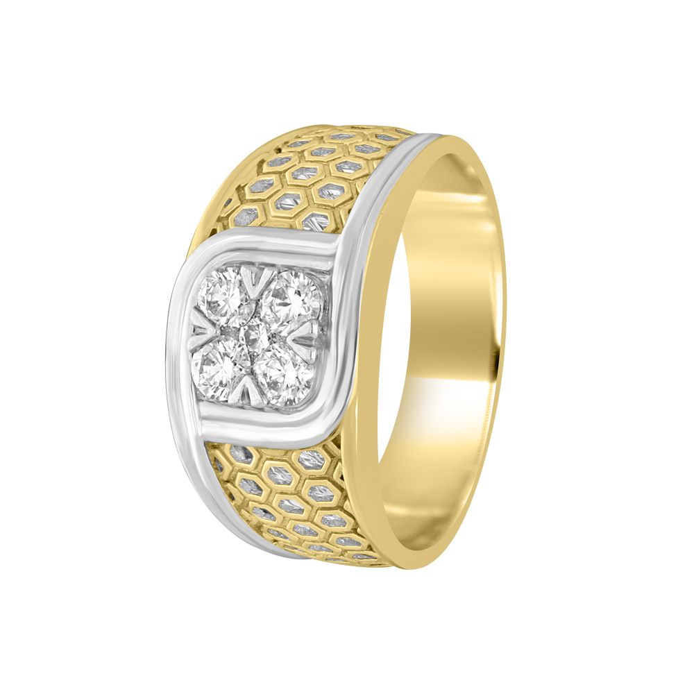 Mens Yellow Gold Finger Ring-Rings-MRG16001