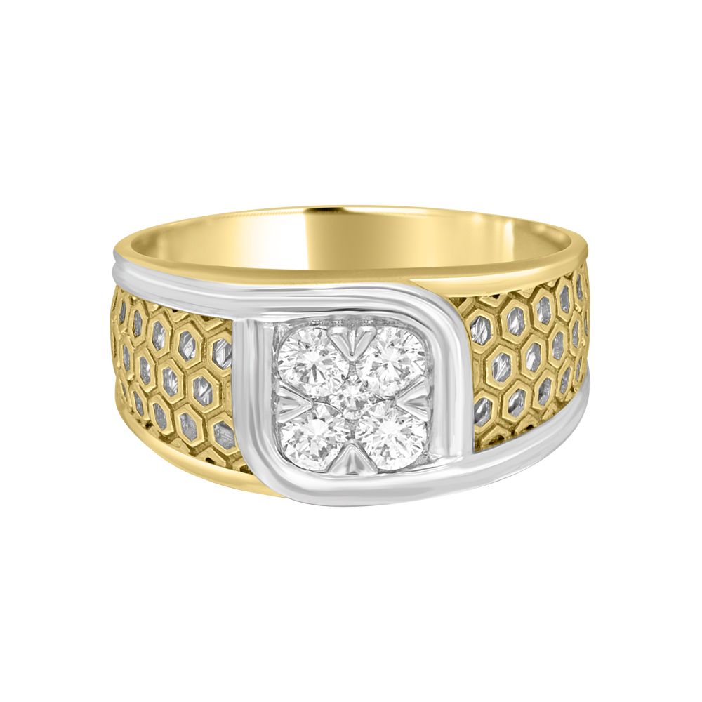 Mens Yellow Gold Finger Ring-Rings-MRG16001