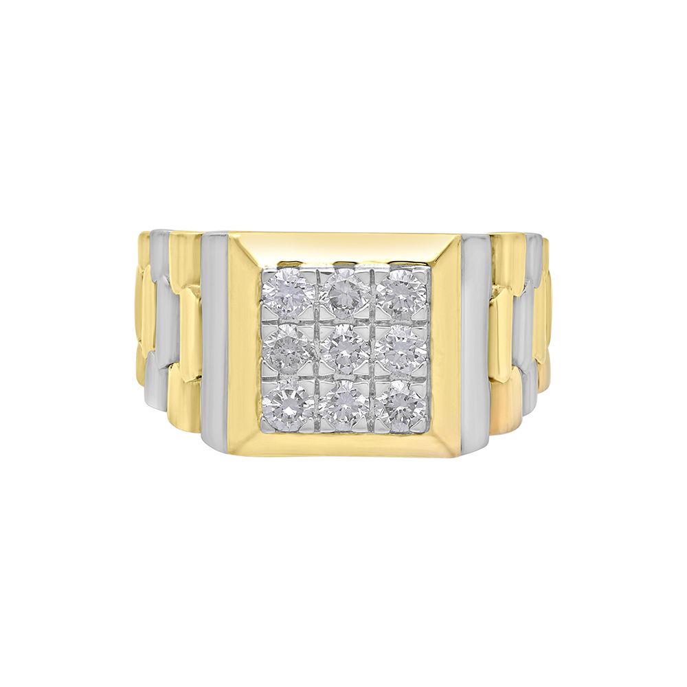 Mens 2-toned Diamond Finger Ring-Rings-MRG19001