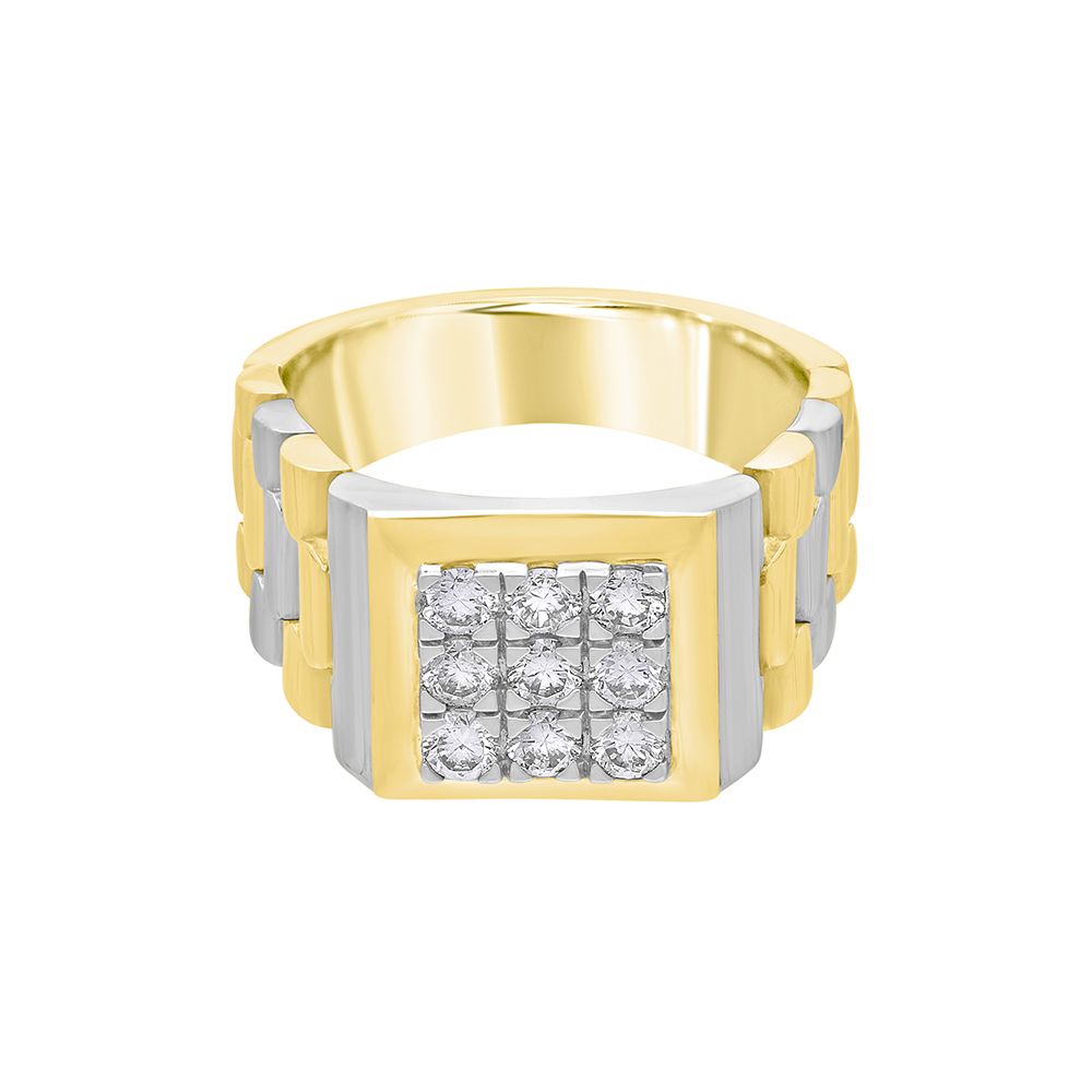 Mens 2-toned Diamond Finger Ring-Rings-MRG19001