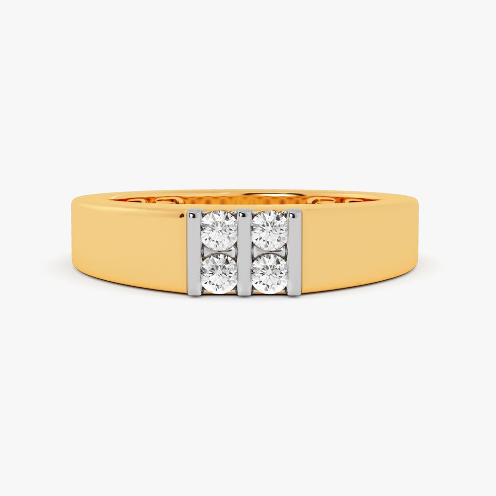 Artistic Mens 14KT Yellow Gold Ring-Rings-MRG22001