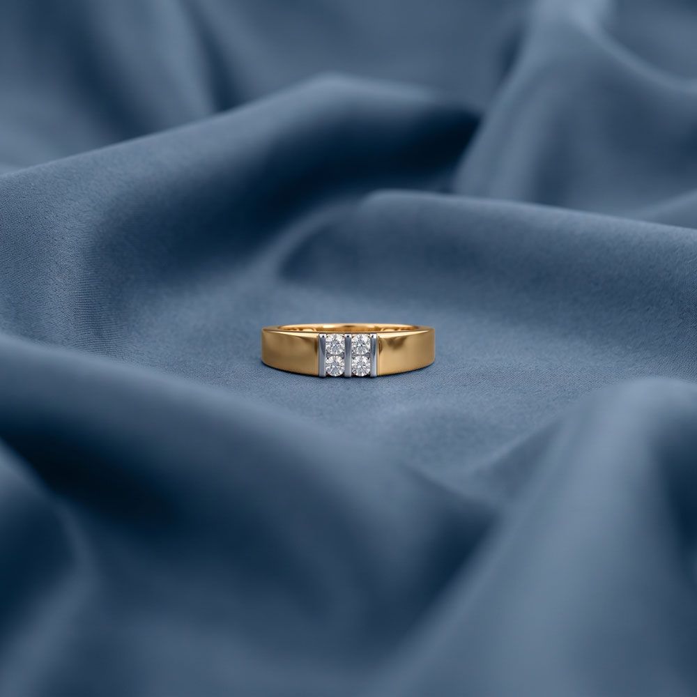 Artistic Mens 14KT Yellow Gold Ring-Rings-MRG22001