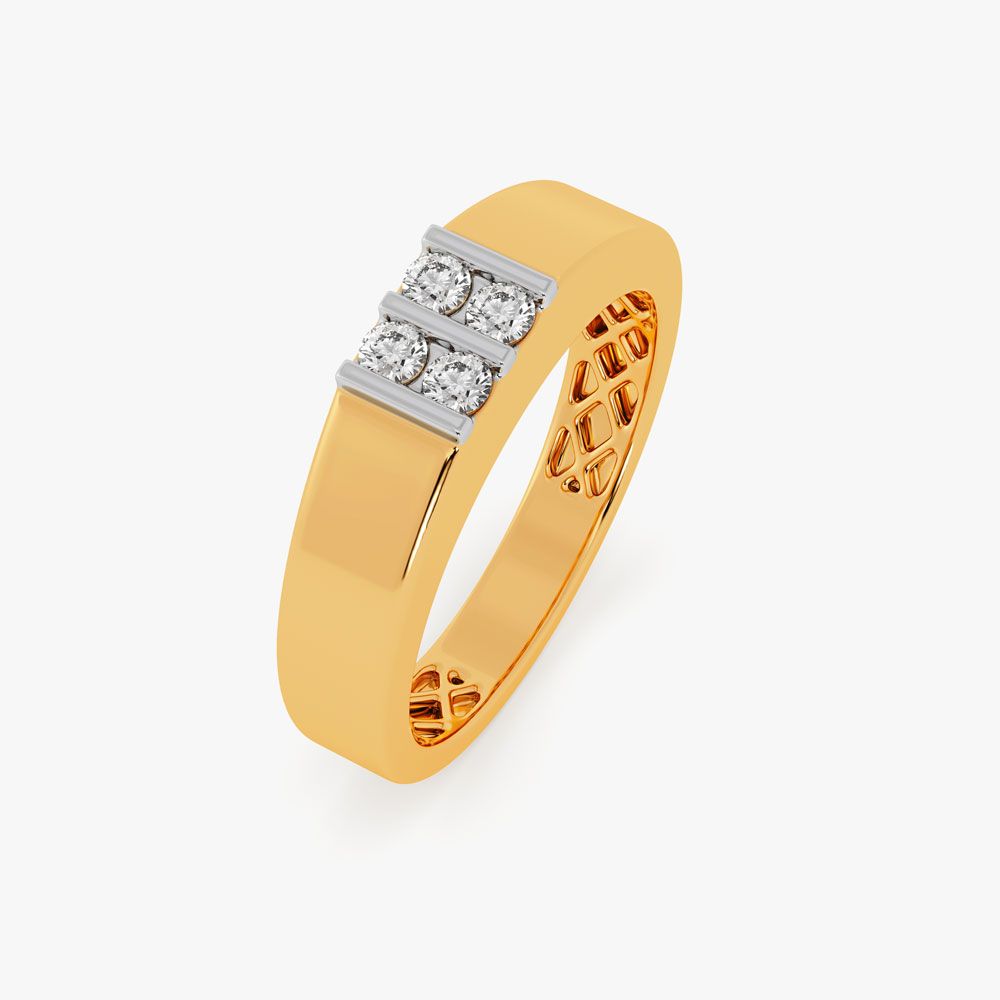 Artistic Mens 14KT Yellow Gold Ring-Rings-MRG22001