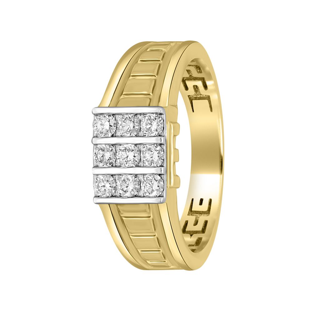 Square Diamond Finger Ring For Men-Rings-MRG22002-D200RNB