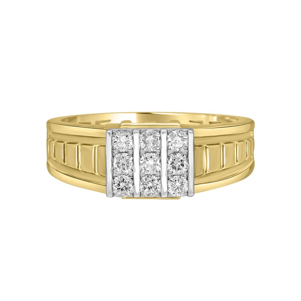 Square Diamond Finger Ring For Men-Rings-MRG22002-D200RNB