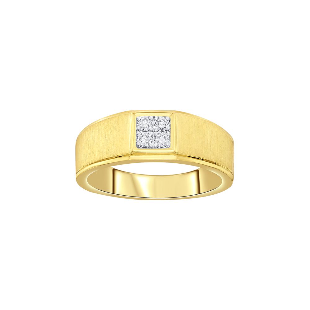 Luxurious 18KT Yellow Gold and Diamond Ring for Men-Rings-MRG22015