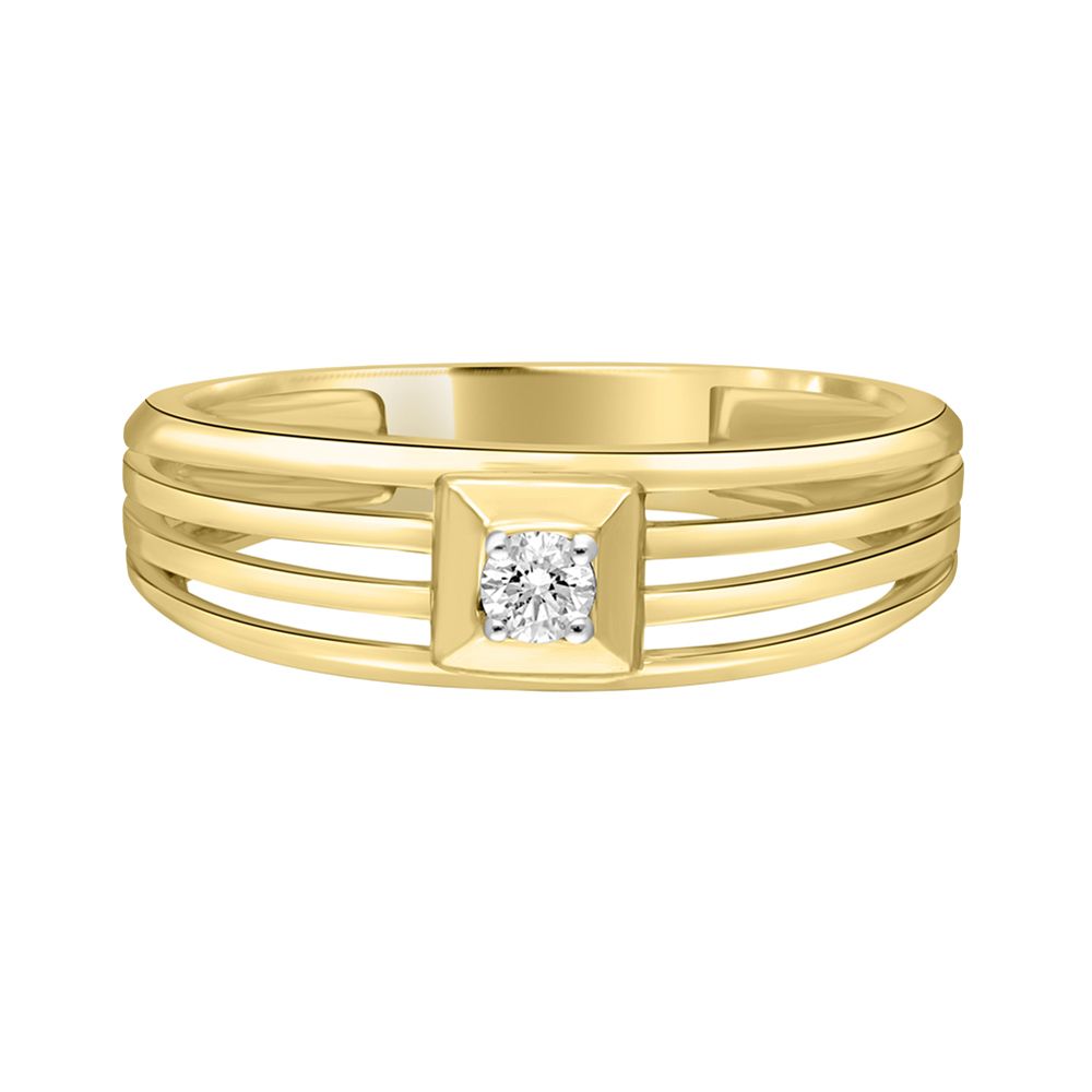 Elegant Finger Ring For Men in Yellow Gold-Rings-MRG22016