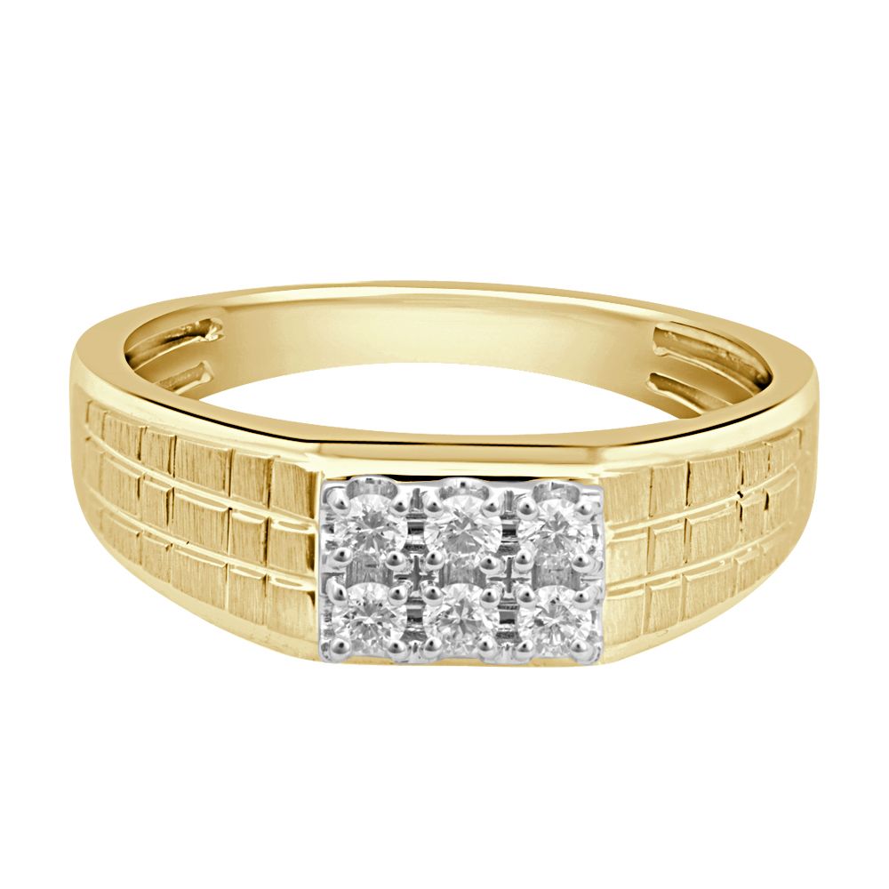 Stylish Mens Ring in 18KT Yellow Gold-Rings-MRG22017