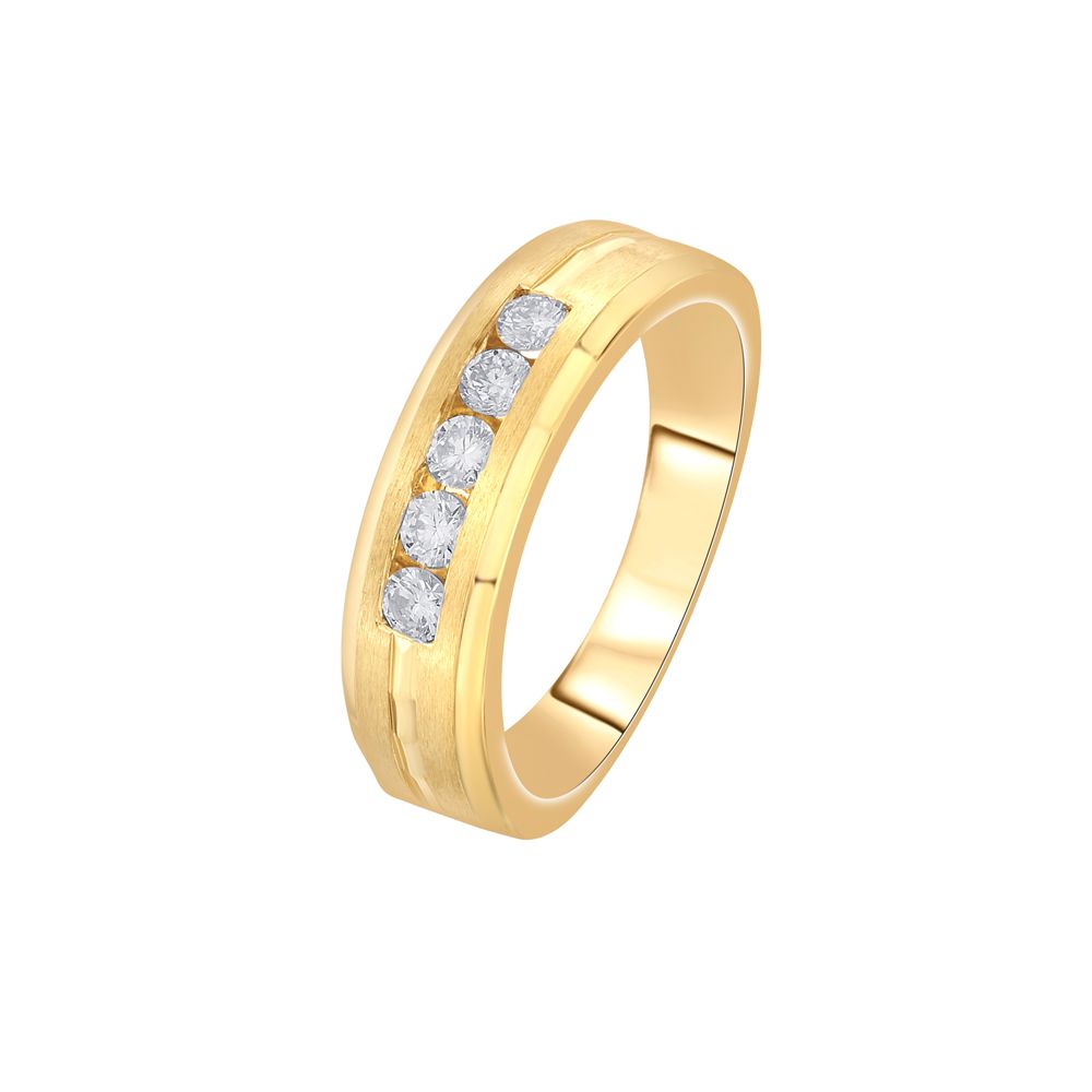Artistic Mens 18Kt Yellow Gold Band-Rings-MRG22021