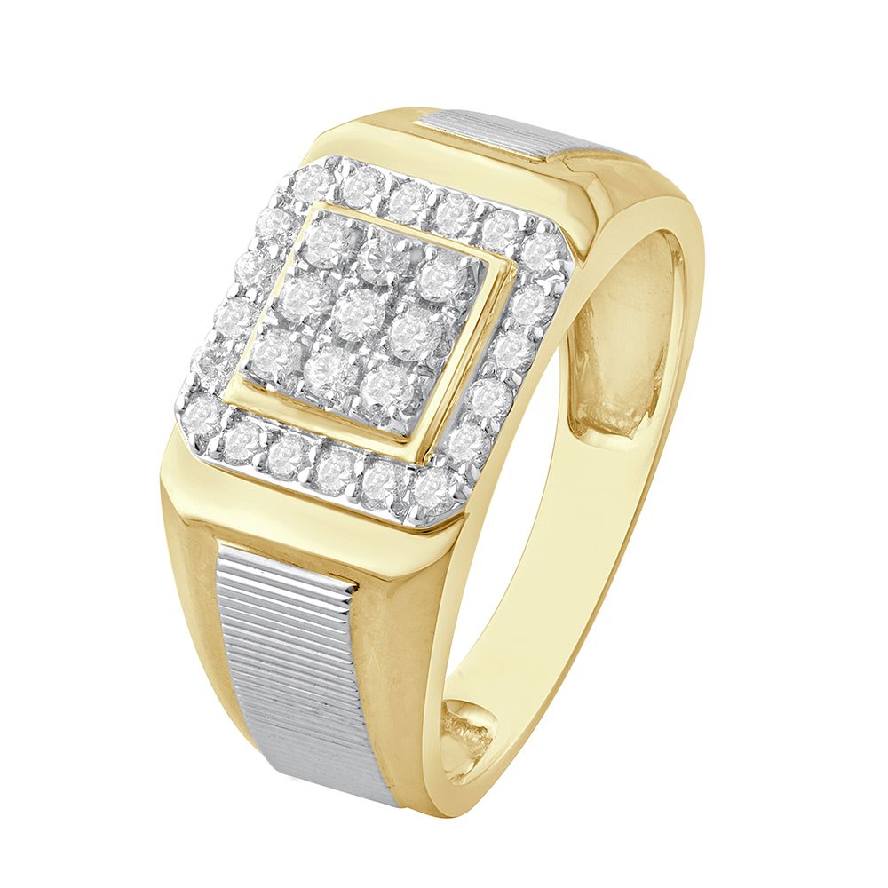 Dazzling Square Mens Diamond Ring-Rings-MRG22029