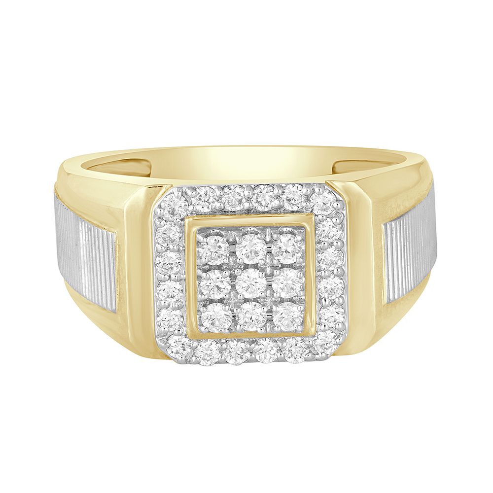 Dazzling Square Mens Diamond Ring-Rings-MRG22029