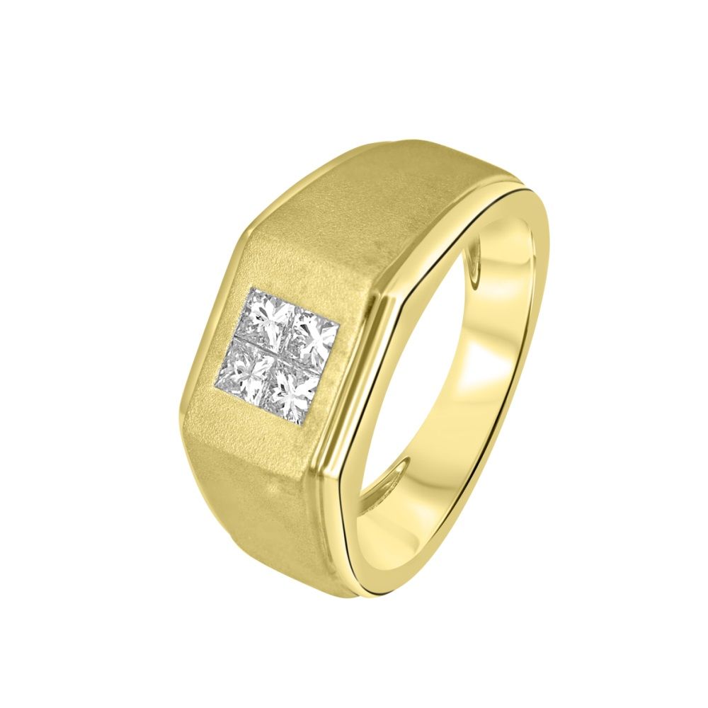 Gleaming Yellow Gold Mens Ring-Rings-MRG23005
