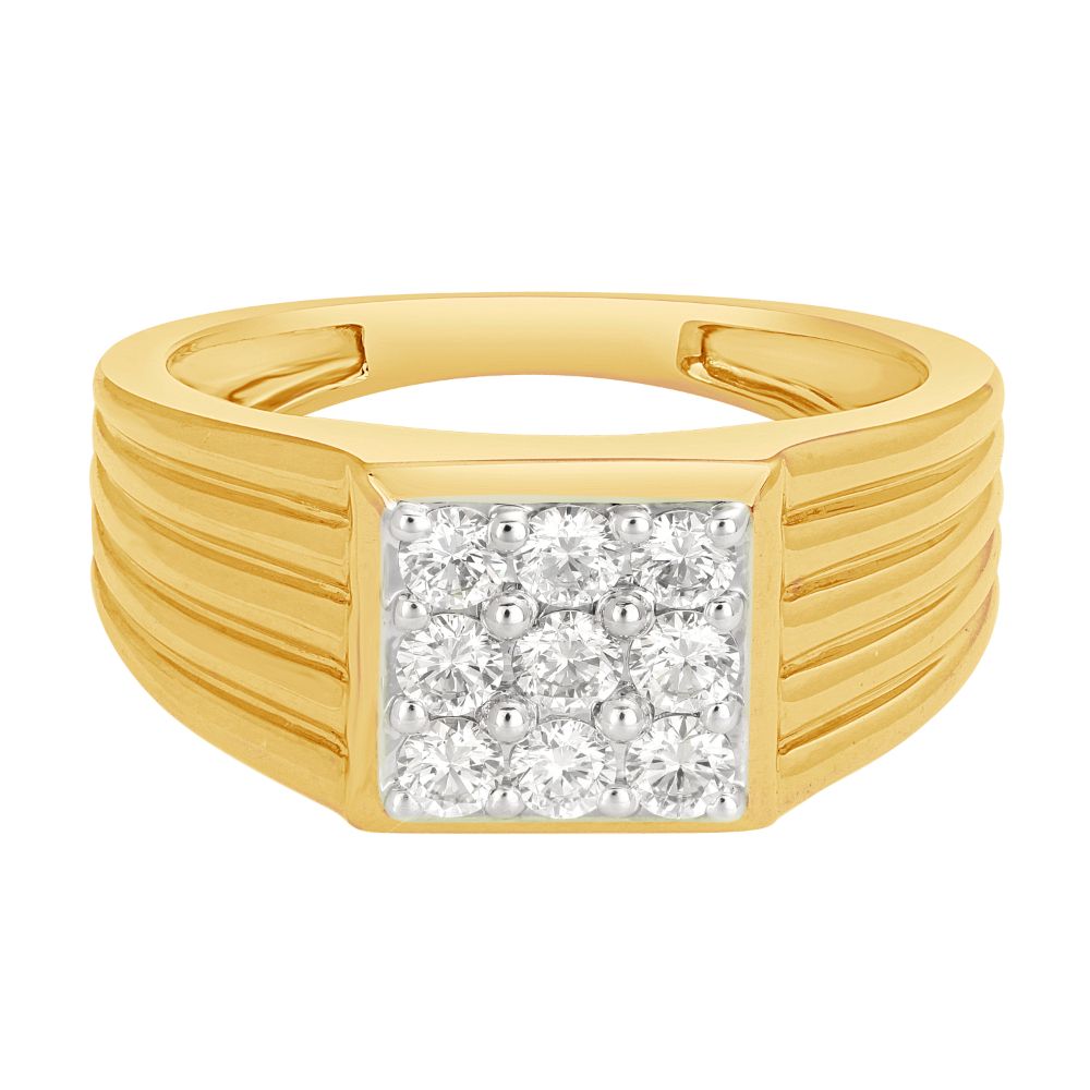 Embellished Diamond and Yellow Gold Ring for Men-Rings-MRG23008