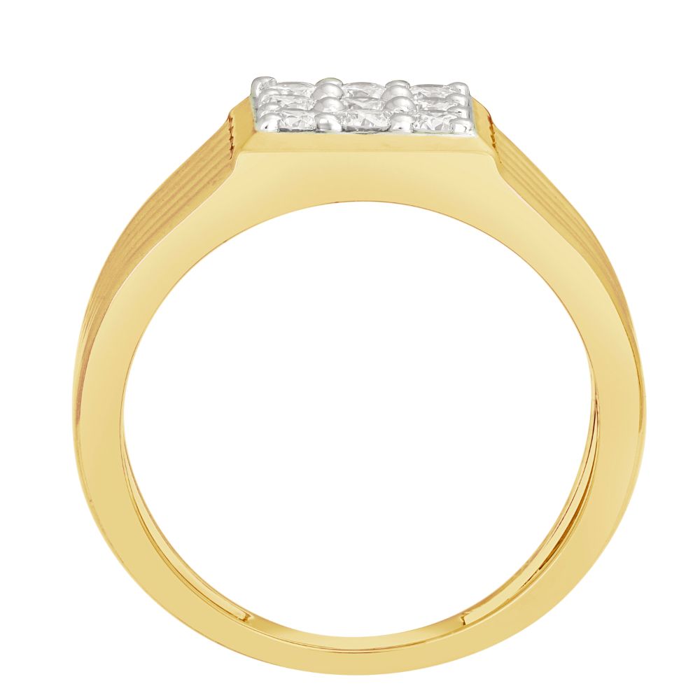 Embellished Diamond and Yellow Gold Ring for Men-Rings-MRG23008