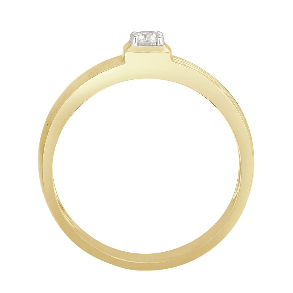 Subtle Yellow Gold and Diamond Band For Men-Rings-MRG23009