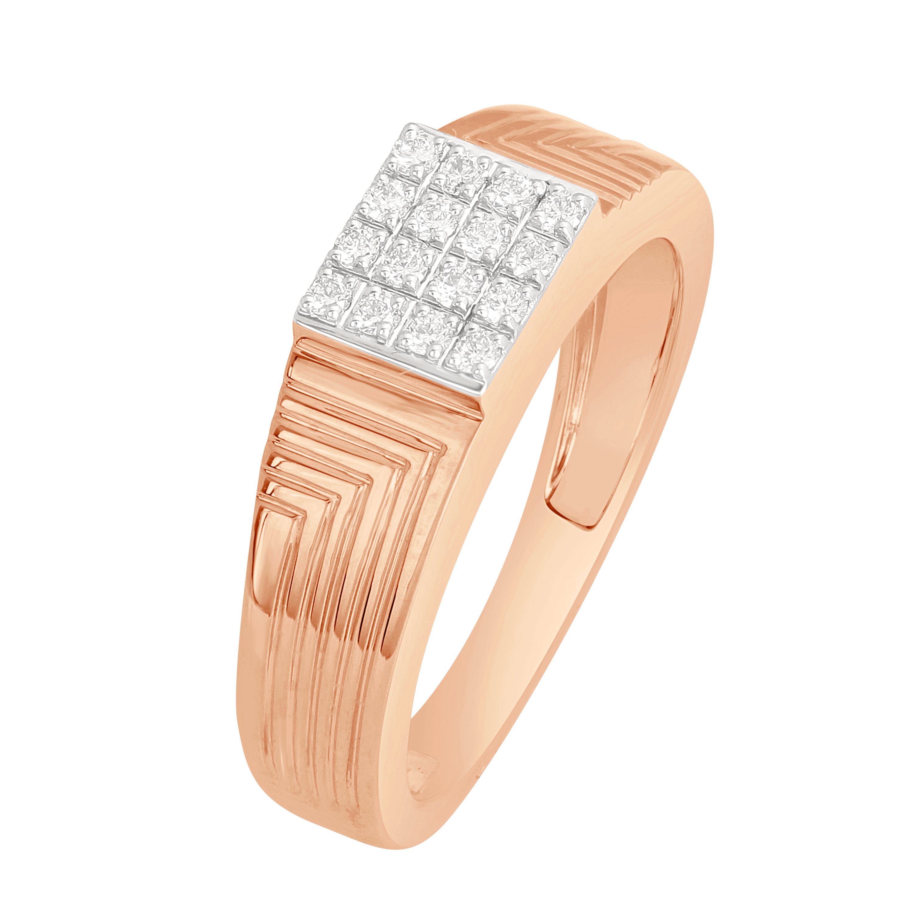 Buy Rose Gold and Diamonds Square Ring for Men MRG23010 Online at