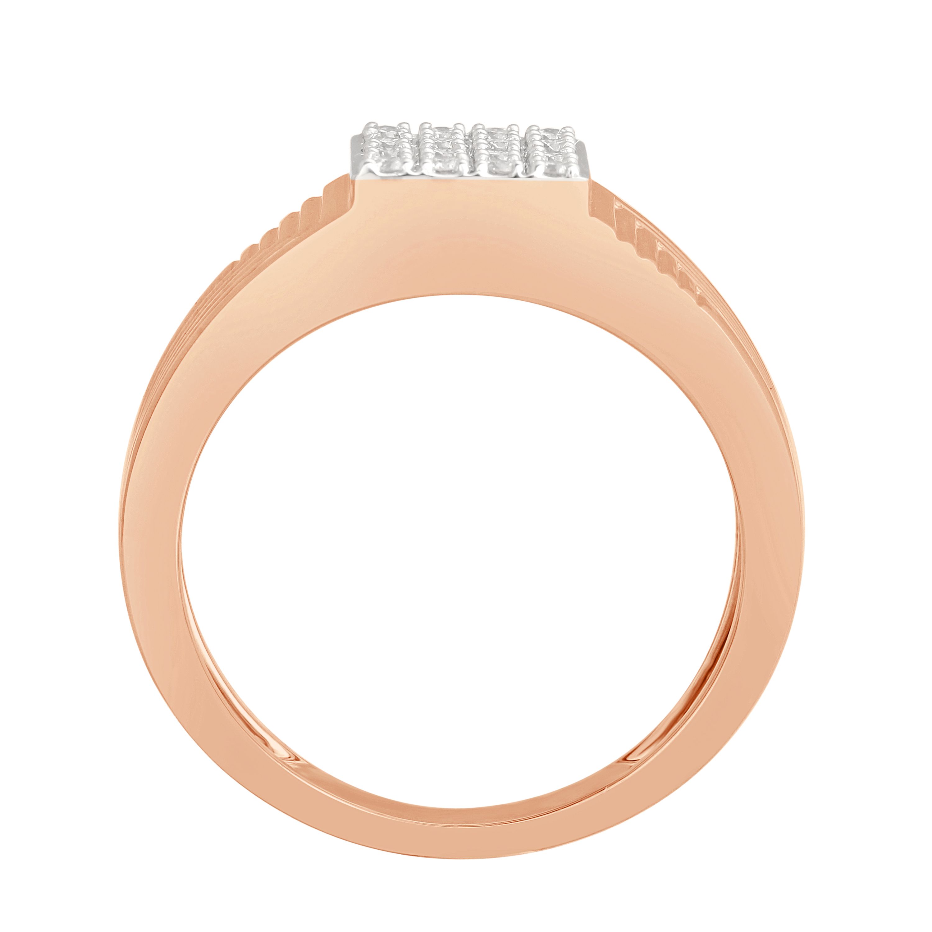 Rose Gold and Diamonds Square Ring for Men-Rings-MRG23010