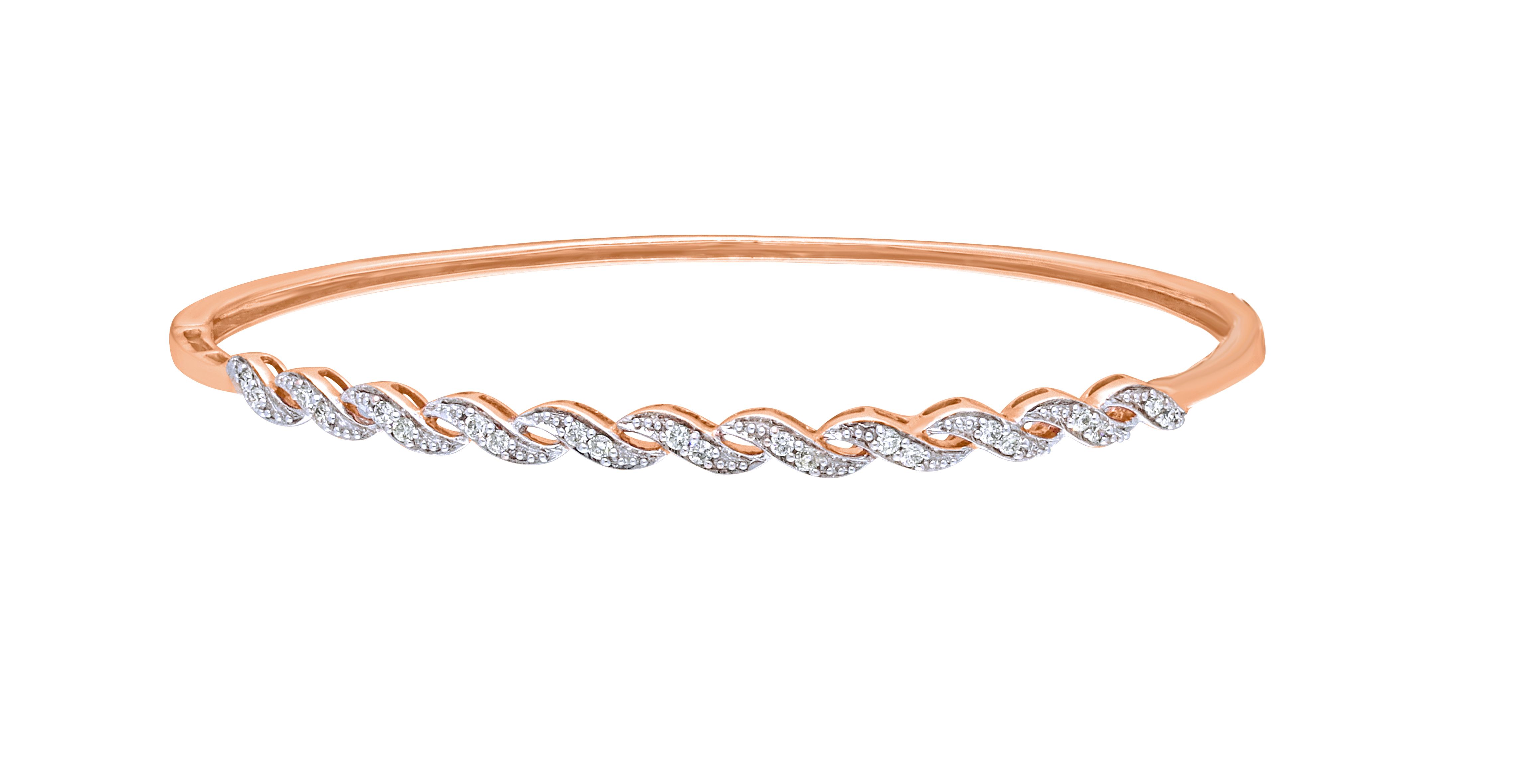 Diamond Bracelet in 14KT Rose Gold-Bracelets-OBF09013-D400XEC
