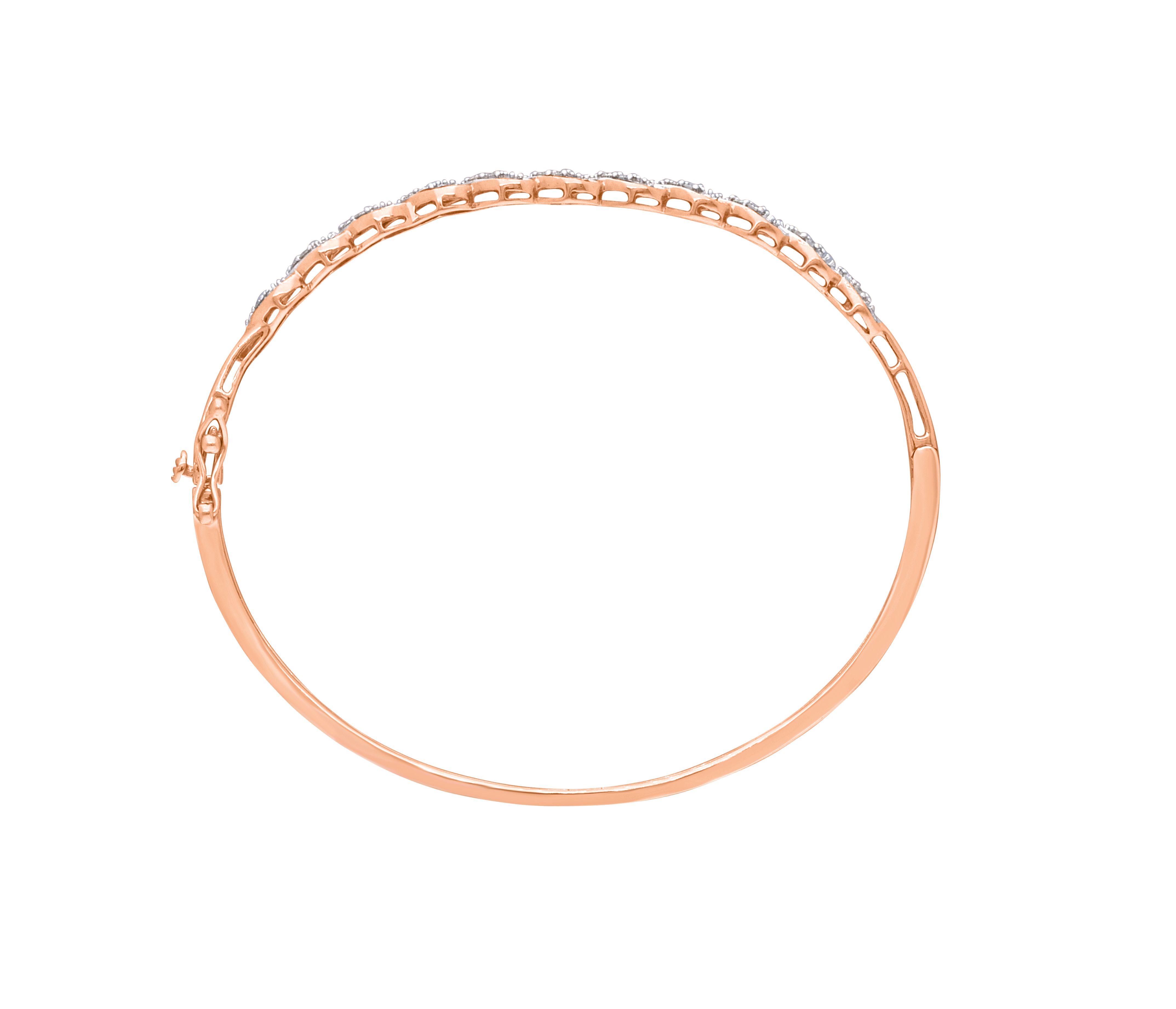 Diamond Bracelet in 14KT Rose Gold-Bracelets-OBF09013-D400XEC