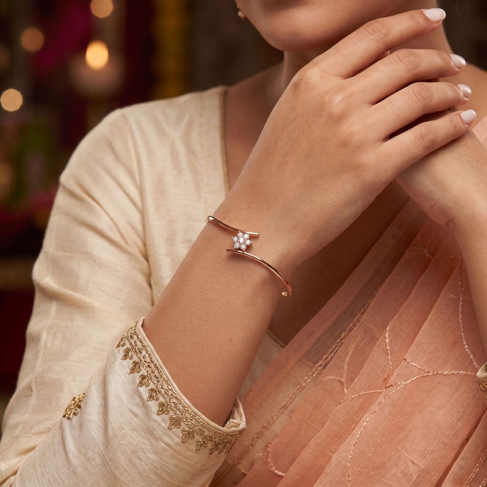 Floral Diamond Bracelet-Bracelets-OBF10148-D400XEC