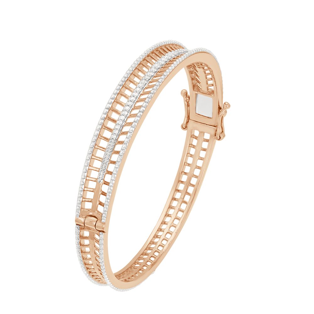 Gleaming Diamond and Rose Gold Bracelet-Bracelets-OBF13051-D400XEB