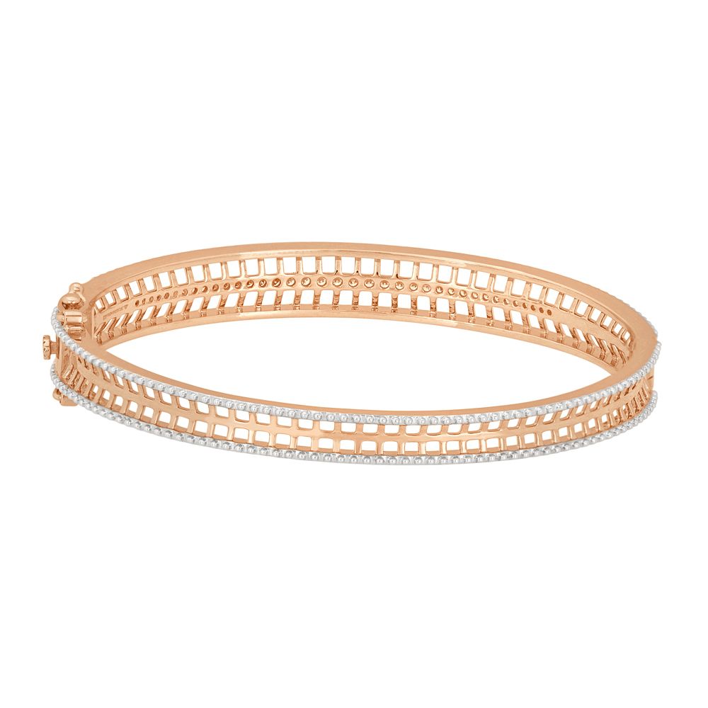 Gleaming Diamond and Rose Gold Bracelet-Bracelets-OBF13051-D400XEB