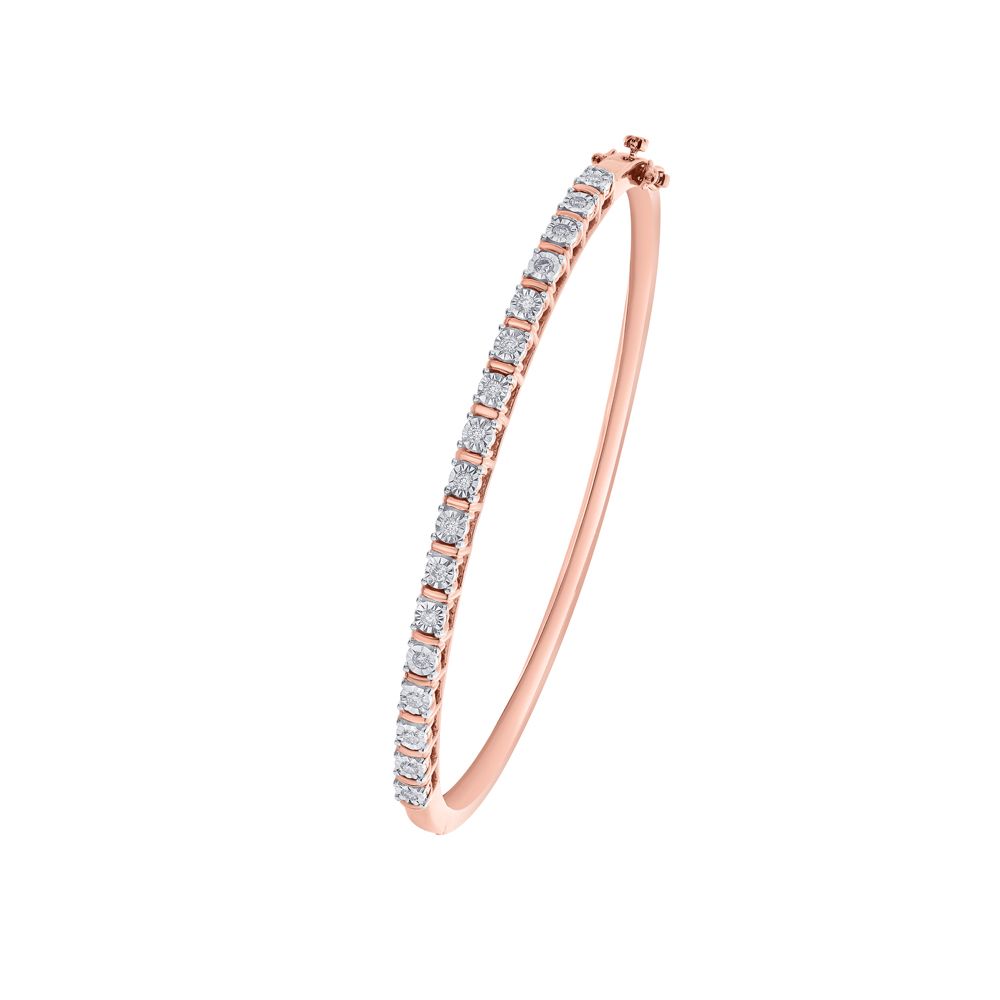 Gleaming Diamond and Rose Gold Bracelet-Bracelets-OBF13081-D400XEC