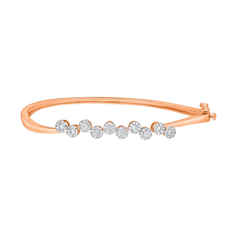 14KT Delicate Rose Gold and Diamond Bracelet-Bracelets-OBF16046-D400XEC