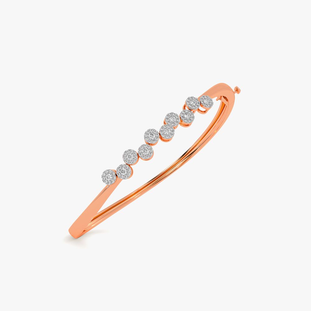 14KT Delicate Rose Gold and Diamond Bracelet-Bracelets-OBF16046-D400XEC