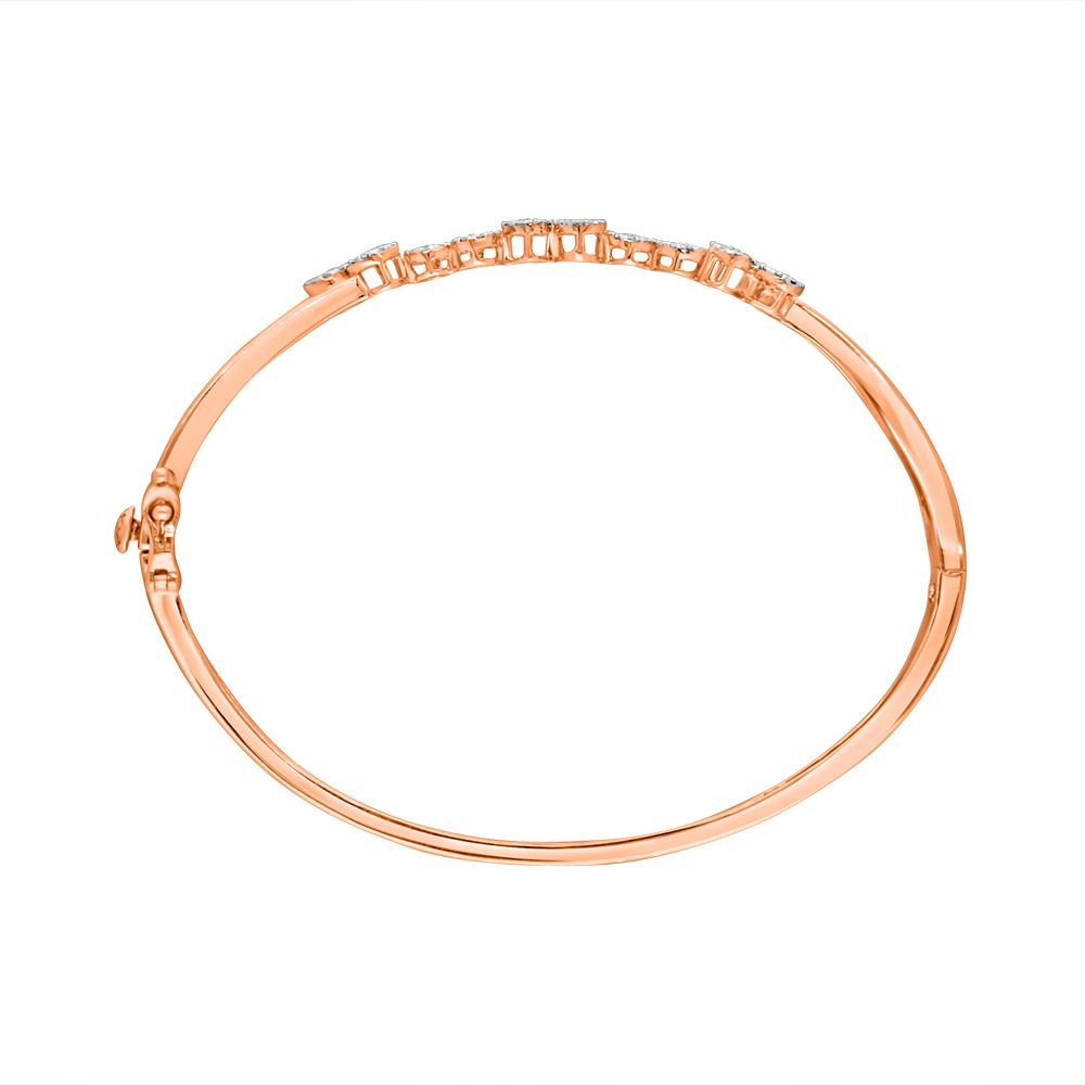 14KT Delicate Rose Gold and Diamond Bracelet-Bracelets-OBF16046-D400XEC