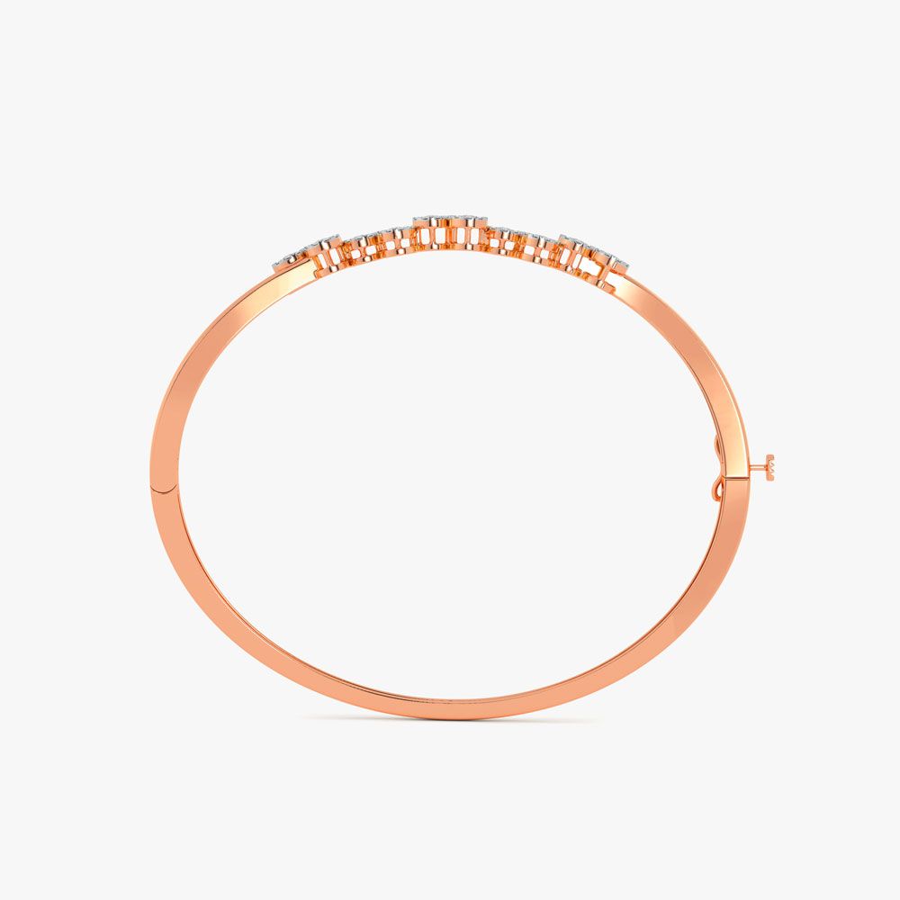 14KT Delicate Rose Gold and Diamond Bracelet-Bracelets-OBF16046-D400XEC