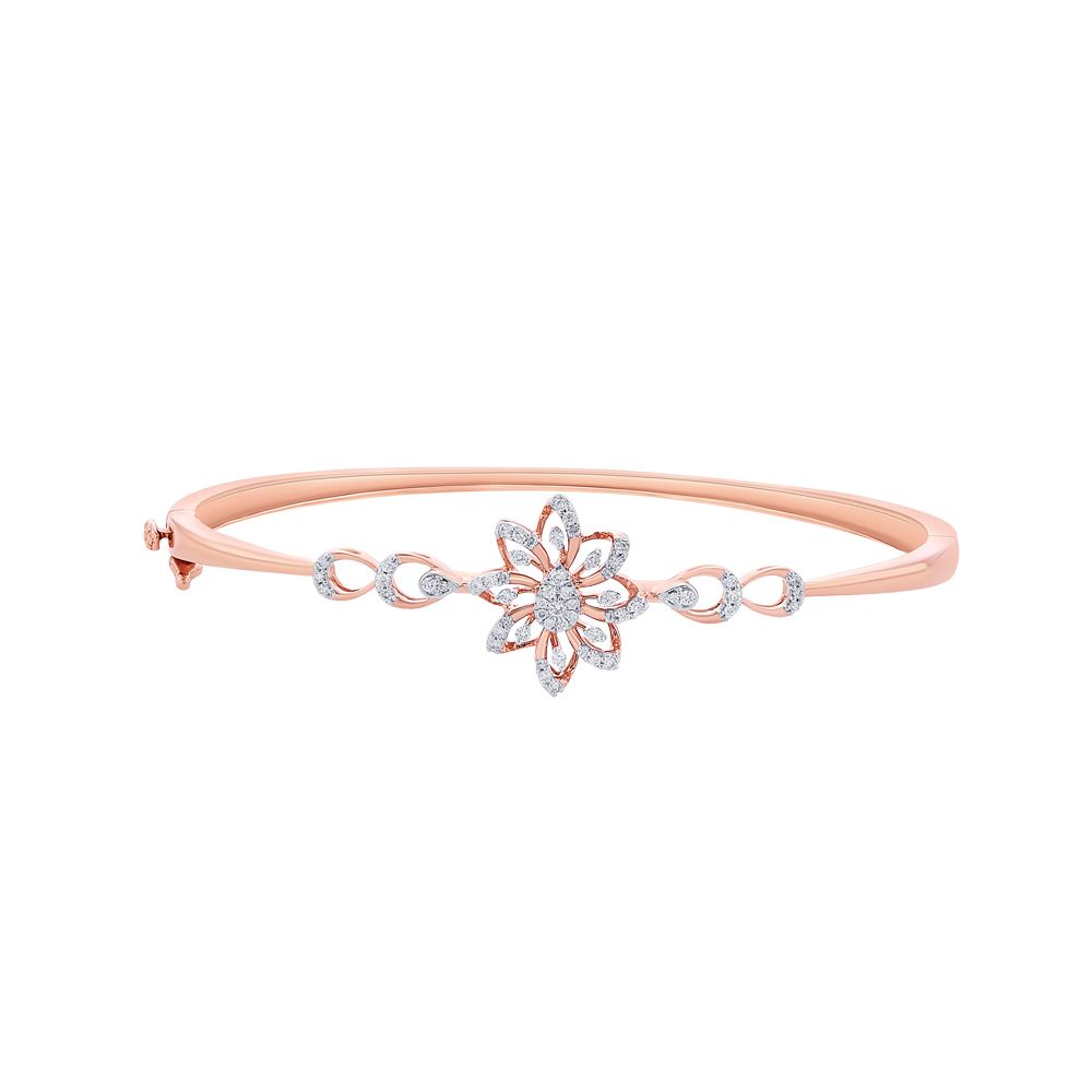 18KT Rose Gold Floral Bracelet-All Jewellery-OBF21007-D300XEB