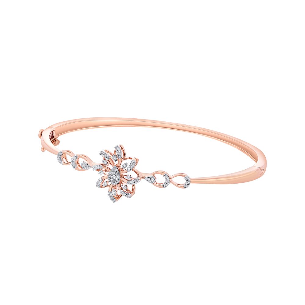 18KT Rose Gold Floral Bracelet-All Jewellery-OBF21007-D300XEB