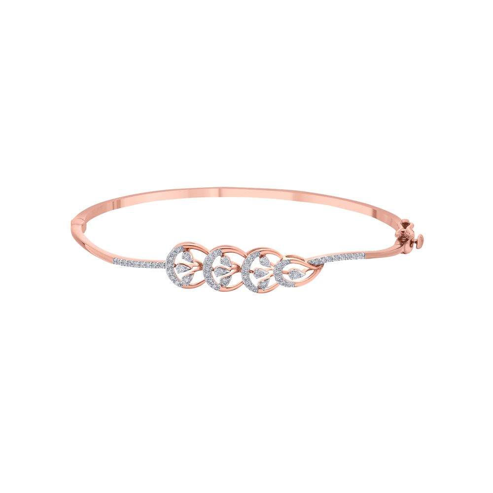 Leaf Design Diamond Bracelet-Bracelets-OBF21012-D400XEC