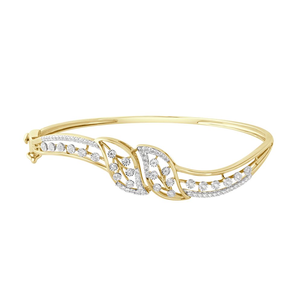 Paisley Motif Diamond Bracelet in 14KT Gold-All Jewellery-OBF22005-D400XEC