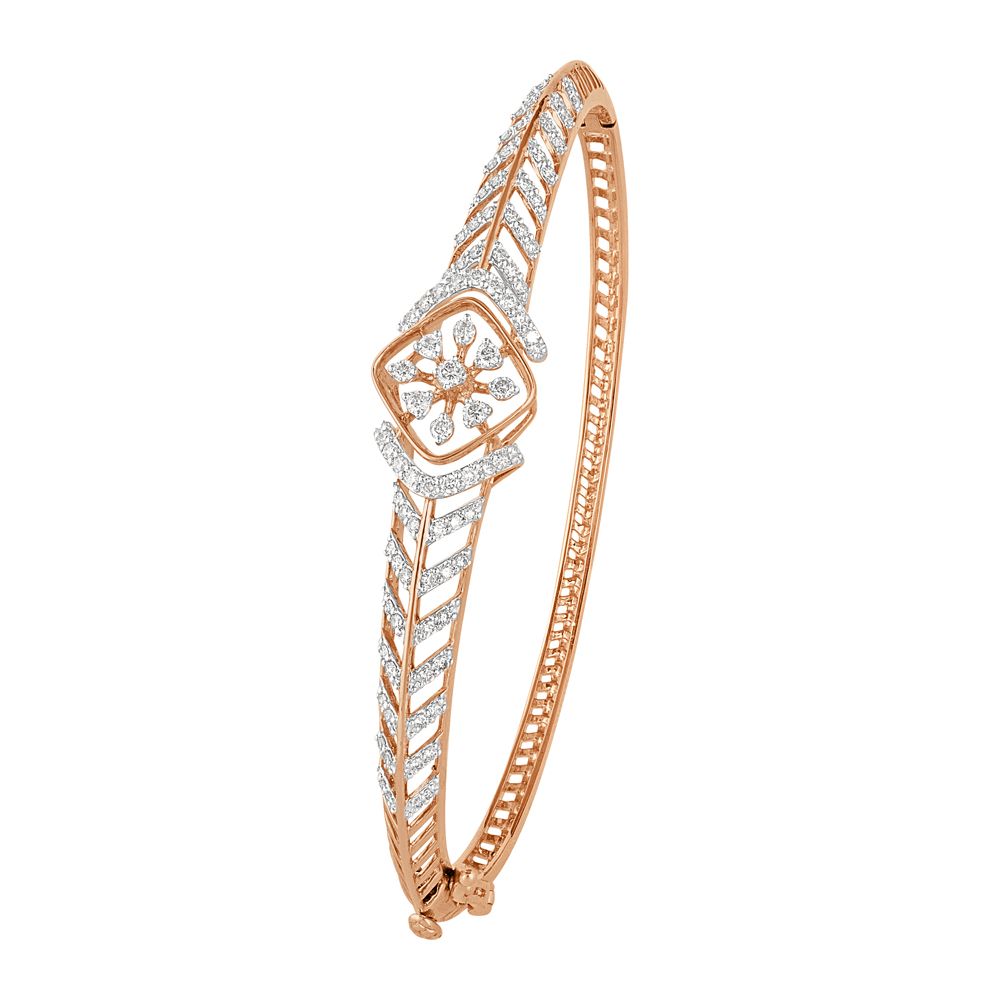 Radiant Fishbone Design 14KT Rose Gold Bracelet-All Jewellery-OBF22024-D400XEC