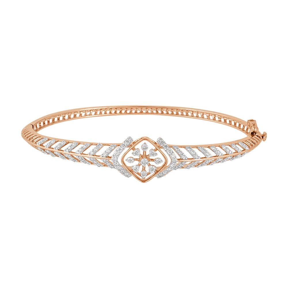 Radiant Fishbone Design 14KT Rose Gold Bracelet-All Jewellery-OBF22024-D400XEC