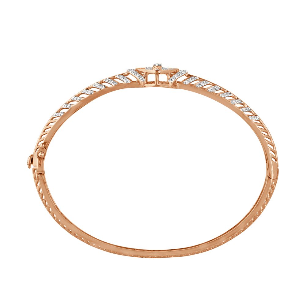 Radiant Fishbone Design 14KT Rose Gold Bracelet-All Jewellery-OBF22024-D400XEC