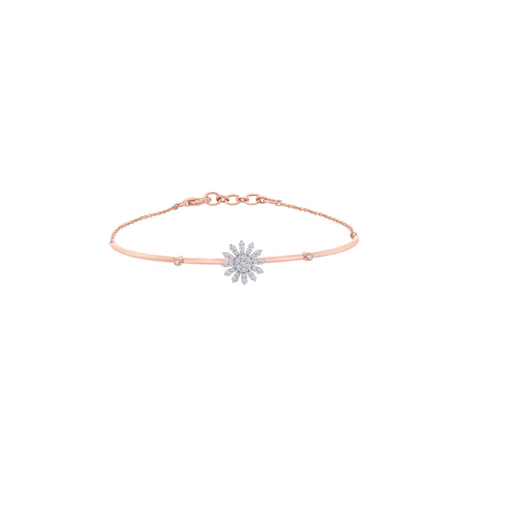 Appealing Floral Burst Diamond Bracelet-Bracelets-OBF23013