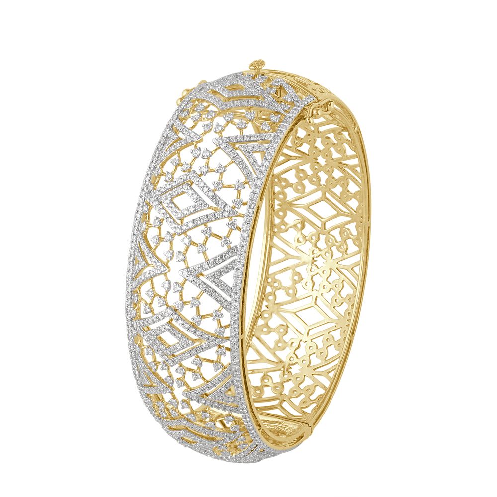 Symmetry Diamond Broad Bracelet-Bracelets-OBF23015