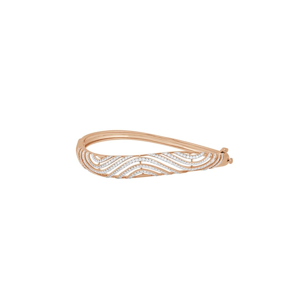 Glitzy Swirl Design 18Kt Rose Gold Bracelet-All Jewellery-OBF23R13