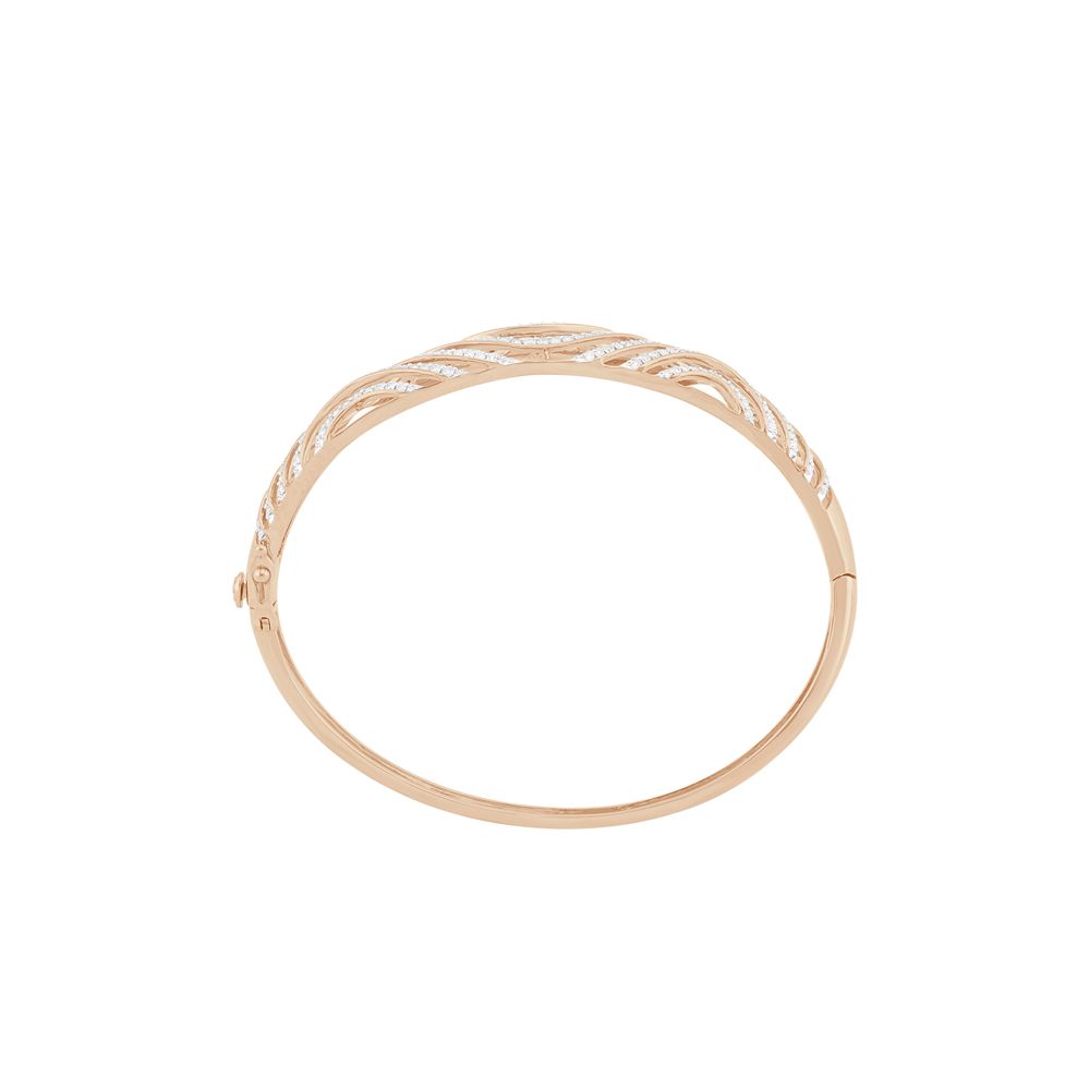 Glitzy Swirl Design 18Kt Rose Gold Bracelet-All Jewellery-OBF23R13