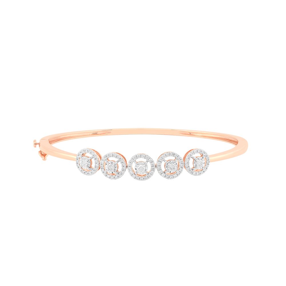 Sparkling Rose Gold and Diamond Cocktail Bracelet-Bracelets-OBF24A51