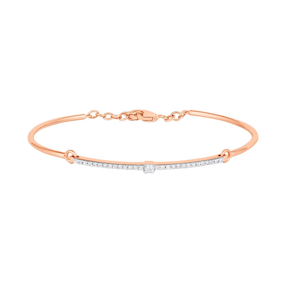 Buy Simple Diamond and Rose Gold Bracelet OBF24R02 Online at