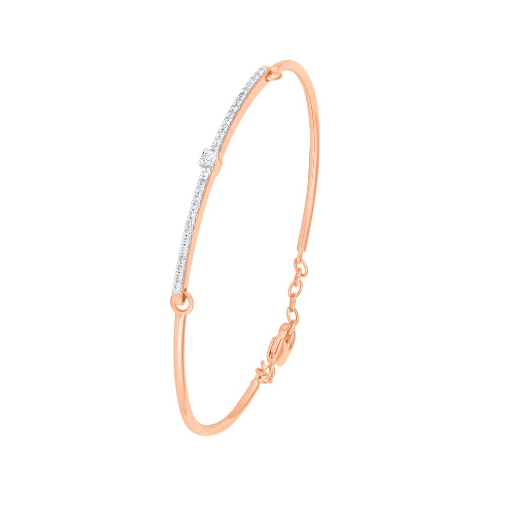 Simple Diamond and Rose Gold Bracelet-Bracelets-OBF24R02