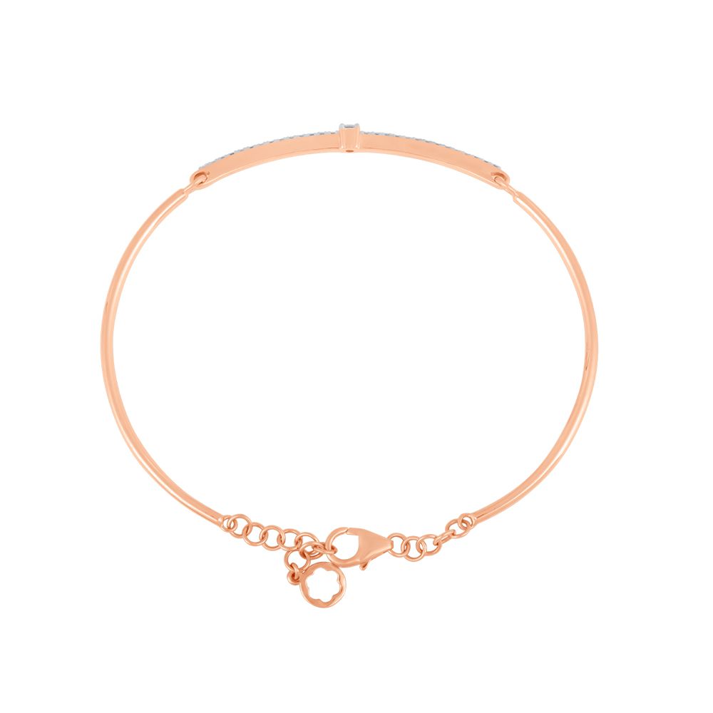 Simple Diamond and Rose Gold Bracelet-Bracelets-OBF24R02